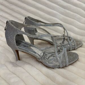 Silver slipper size 10 formal heels